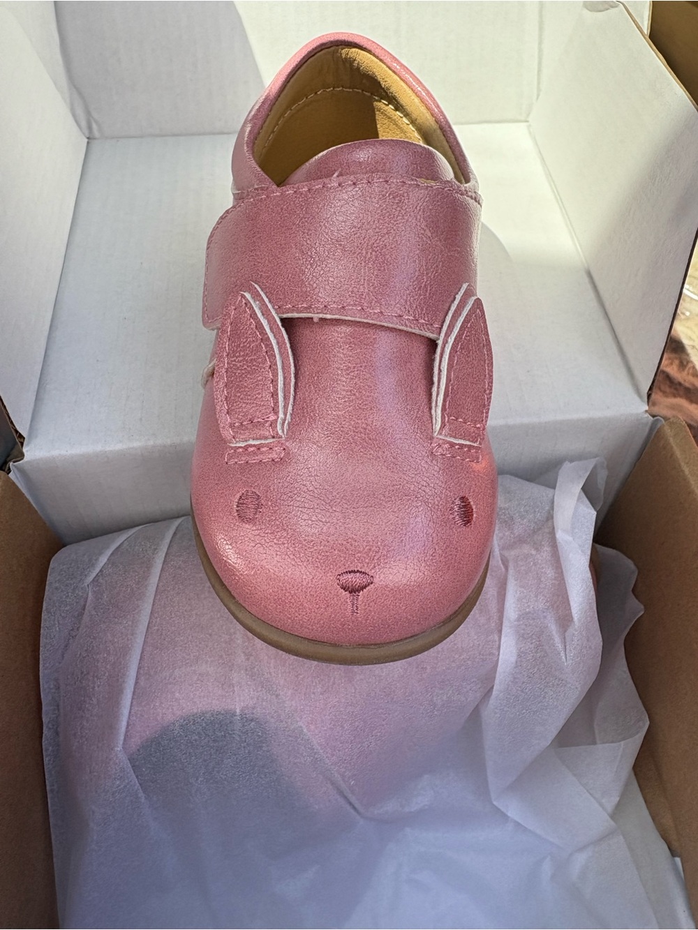 Girls Pink Bunny Leather Mary Jane Dress Shoe